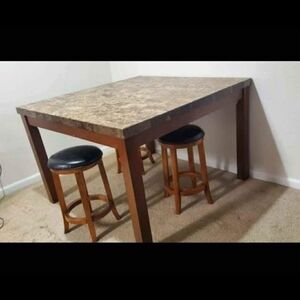 Contemporary Marble-Top Dining Table Set